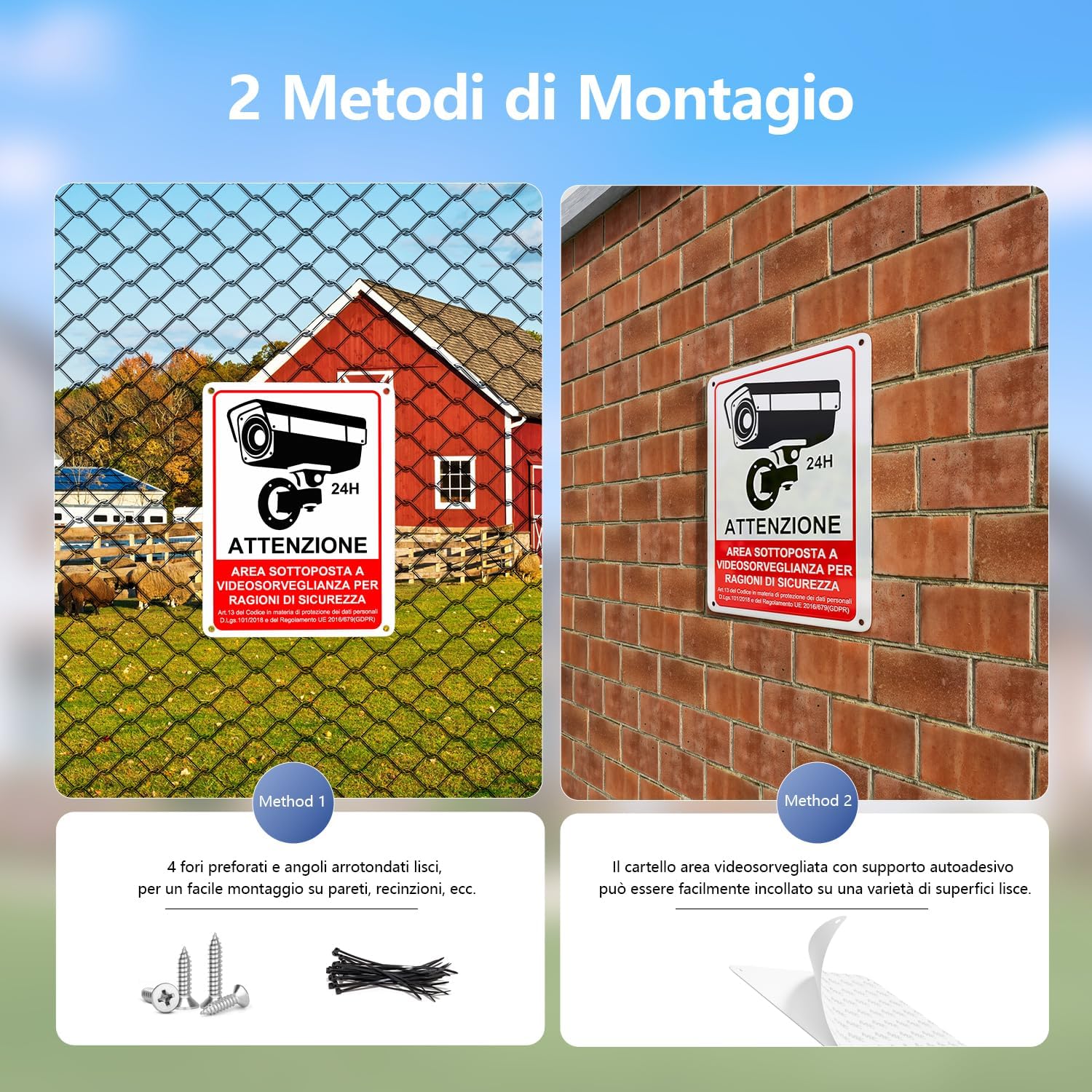 Thumbnail 5 de REIGY cartello area videosorvegliata in alluminio da esterno 18x25 cm, set da 2