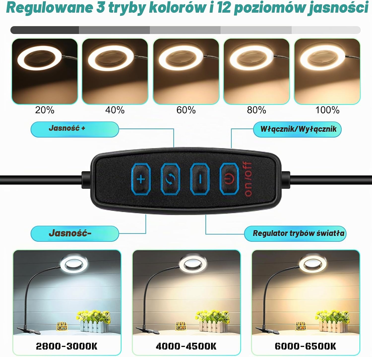 Thumbnail 4 de JUOIFIP 1 – lupa z podświetleniem LED 10×, 48 diod i zaciskiem