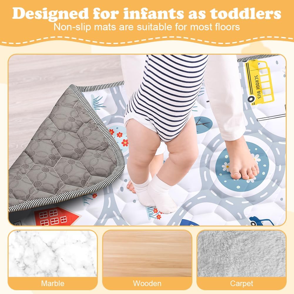 Detalle 2 de Aolso 127x127 cm Baby Play Mat – Foldable, Non-Slip & Waterproof Floor Mat