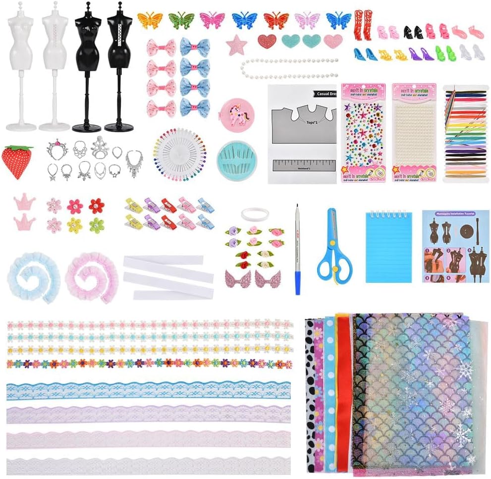 Detalle 2 de Aomig Kit di design per ragazze con 4 manichini e oltre 600 pezzi da cucito