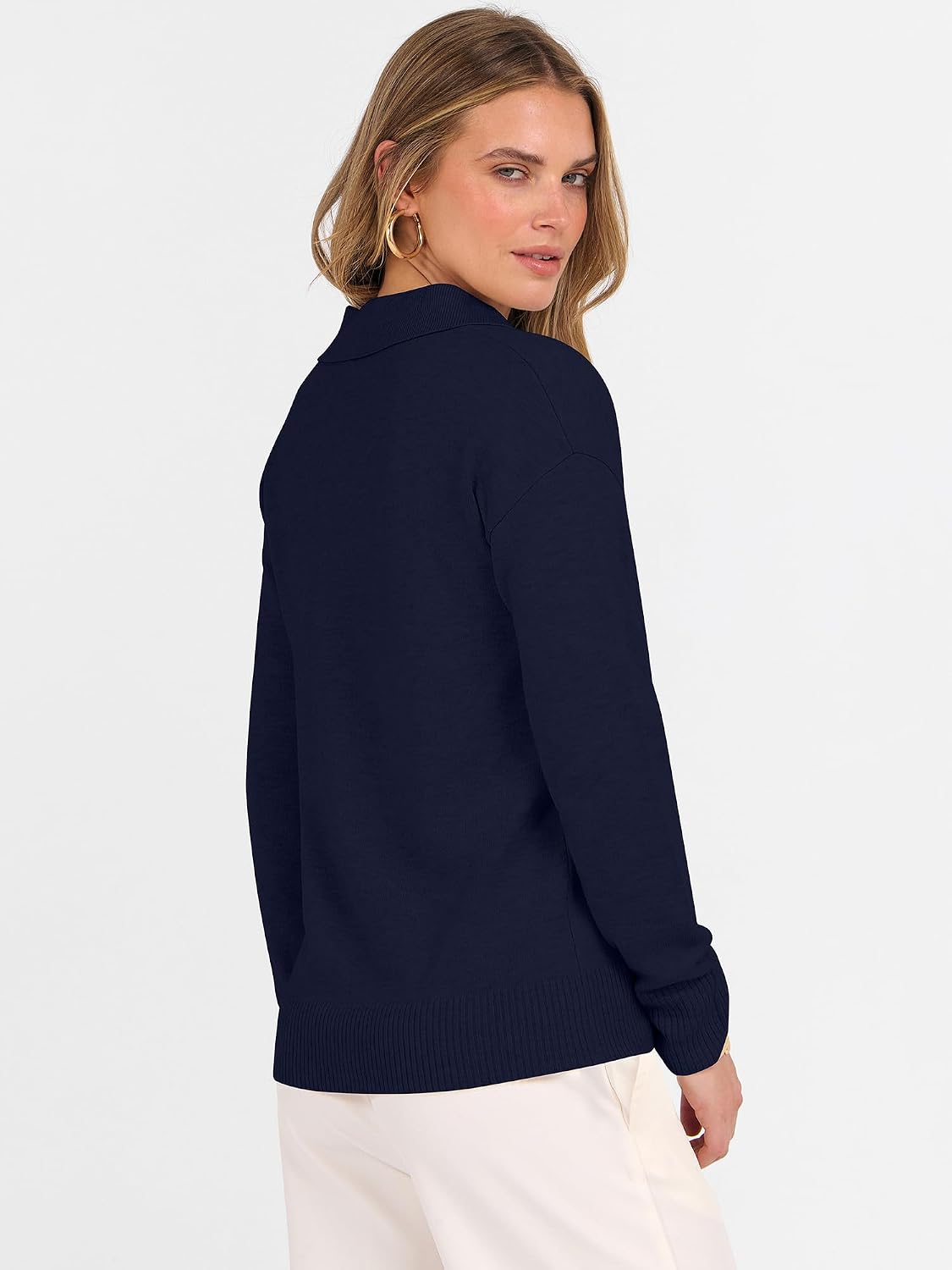 Thumbnail 5 de ANRABESS Womens Polo V-Neck Long Sleeve Sweater