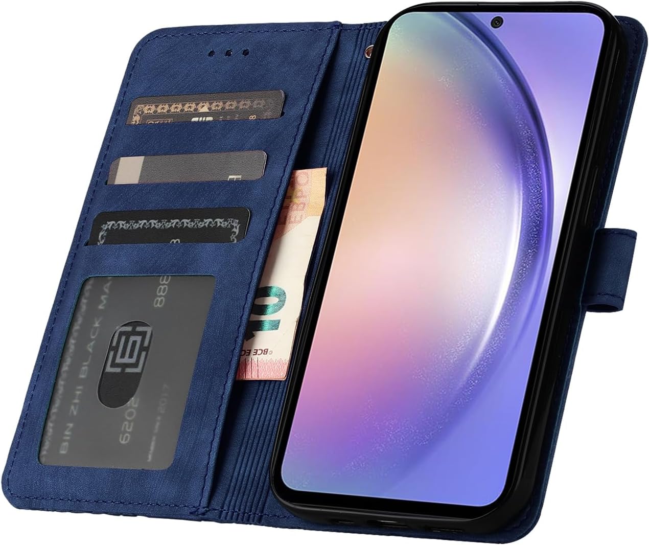 Detalle 2 de CXTcase Flip Case für Samsung Galaxy A54 5G – magnetische Schmetterlings-Lederhülle aus PU Leder in Blau