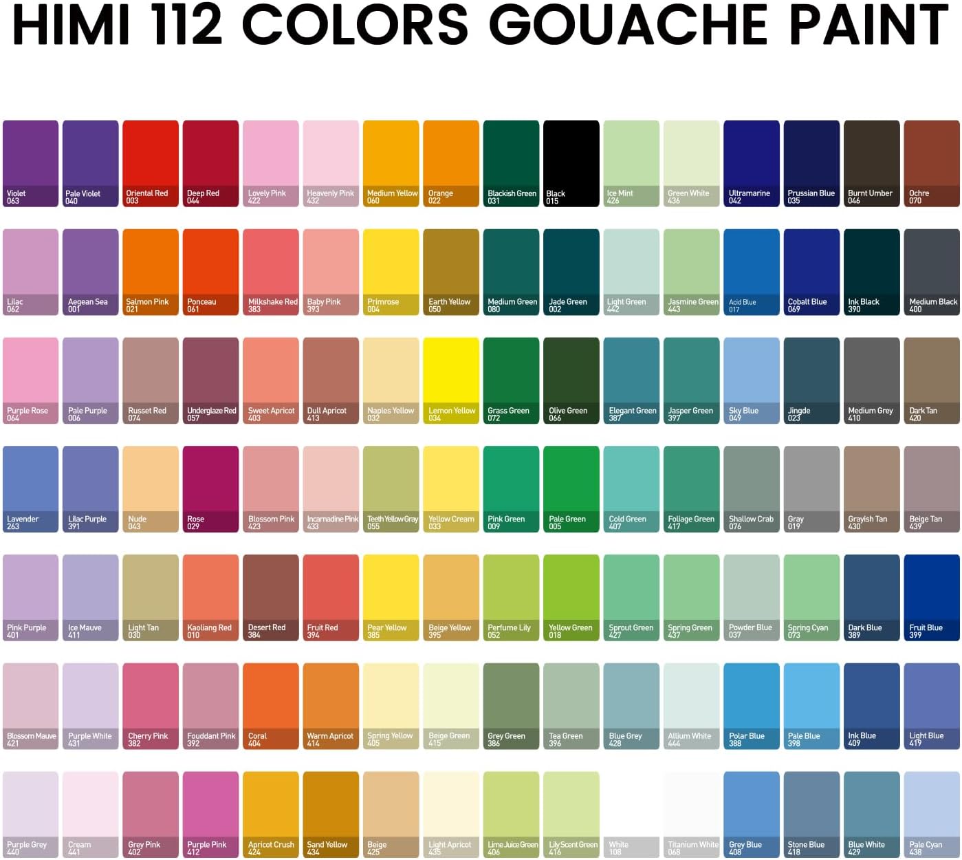 Thumbnail 1 de HIMI Gouache Paint Set 112×12g paints 🎨