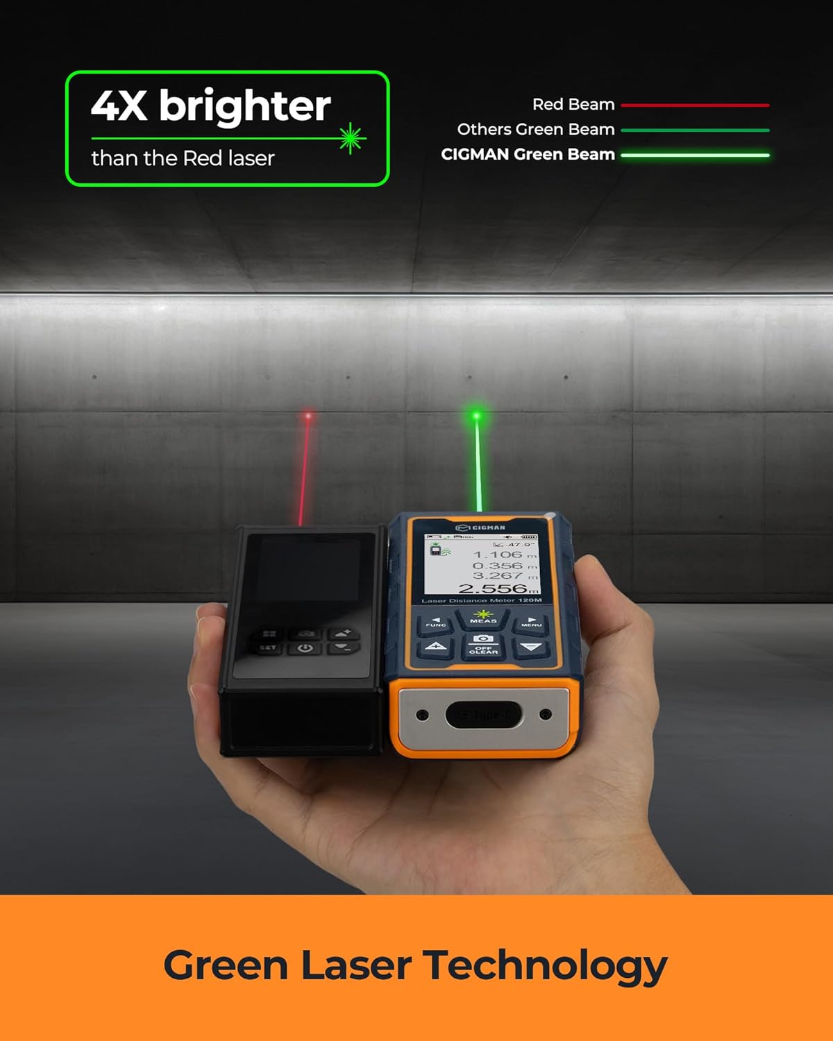 Thumbnail 2 de CIGMAN CD-120G bilateral laser distance meter (120m) with point finder camera and IP68 protection