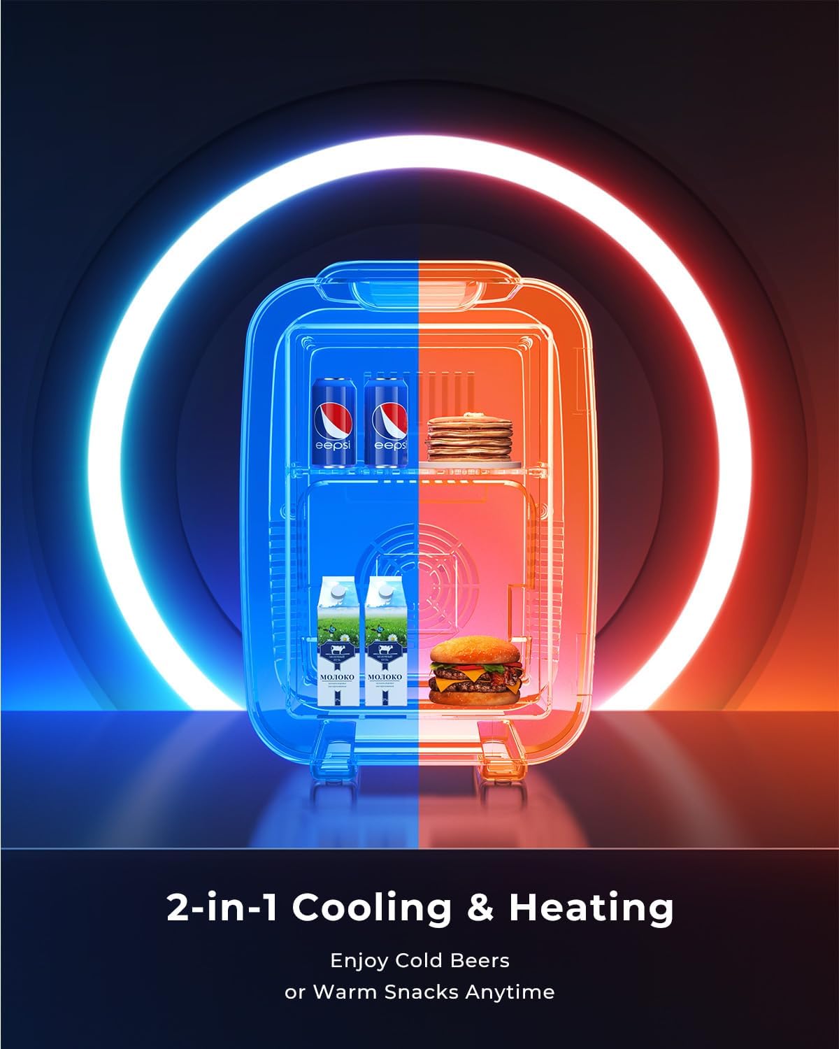 Thumbnail 3 de BEICHEN Mini Kühlschrank 4L (6 Dosen) mit Kühl- und Heizfunktion, 7 RGB-Lichtmodi – leise Minikühlbox für Büro, Gaming & Auto