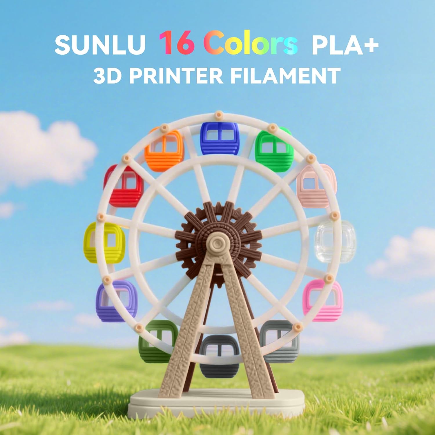 Detalle 2 de SUNLU 0.25KG PLA+ filament 16‑roll colour set