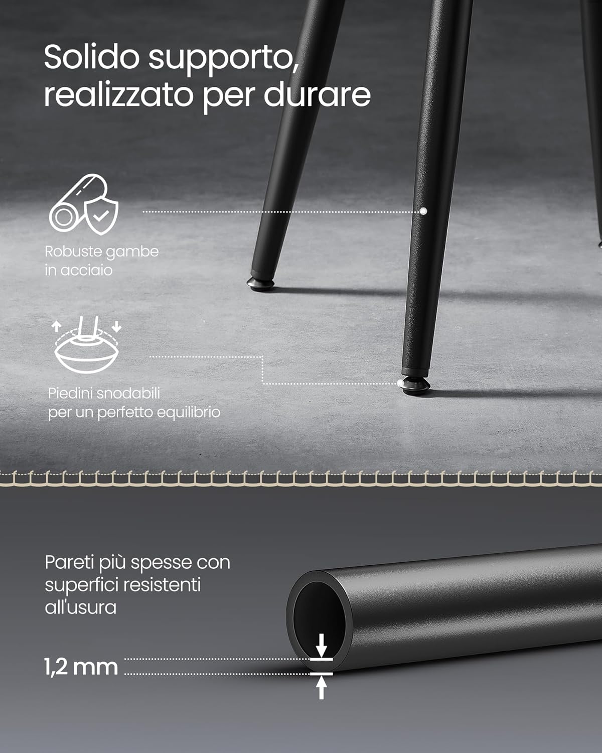 Detalle 2 de VASAGLE EKHO sgabelli da bar 76,2 cm