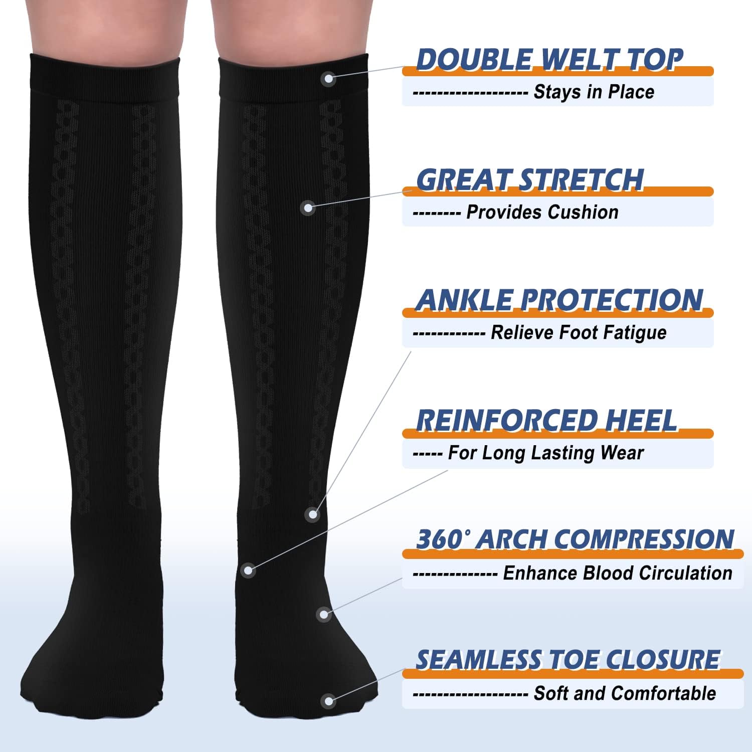 Thumbnail 3 de DHSO 30–40 mmHg Knee-High Compression Socks, 2 Pairs