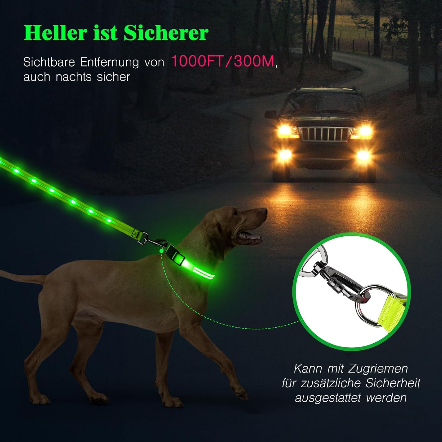 Thumbnail 5 de Weesiber Leuchthalsband Hund LED Grün S
