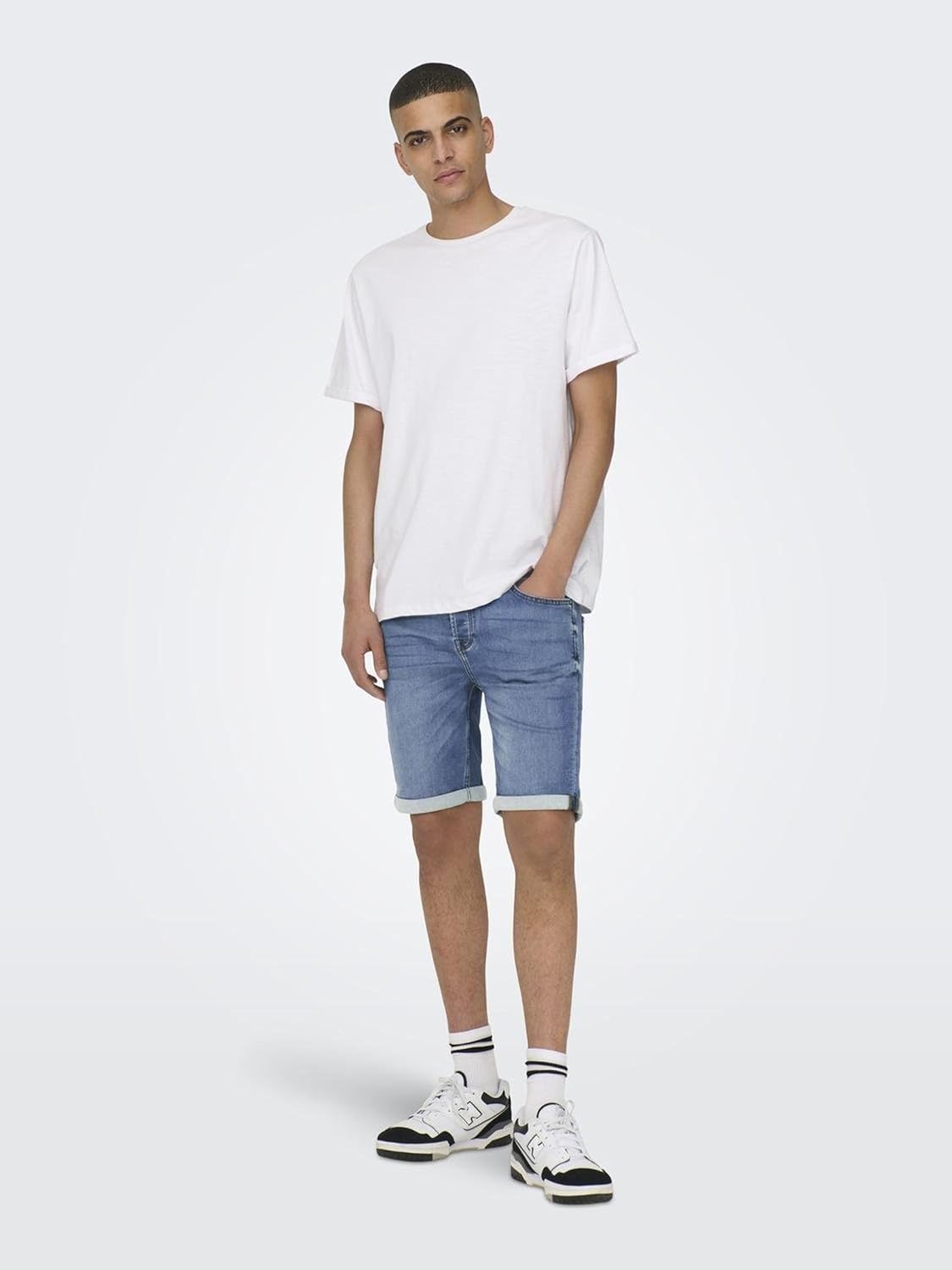 Thumbnail 5 de Shorts en Denim Capri pour Hommes O&S 3/4 – Only & Sons, denim léger et coupe slim