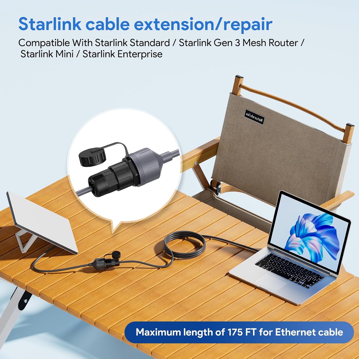 Thumbnail 2 de EDUP Starlink Ethernet Adapter Gen 3 & Mini – RJ45-Koppler mit wasserdichter Kabelverlängerung (IP68)