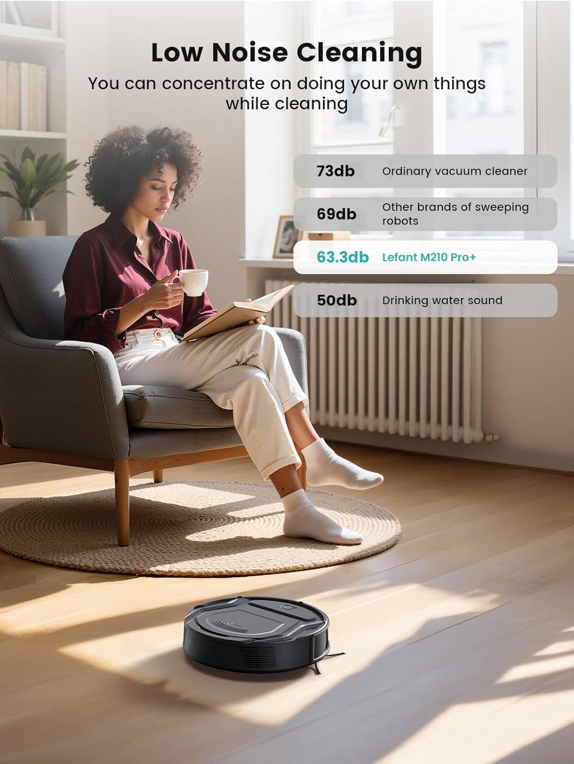 Thumbnail 6 de Lefant M210 Pro Robot Vacuum: Slim, powerful 4000Pa suction for pet-friendly homes