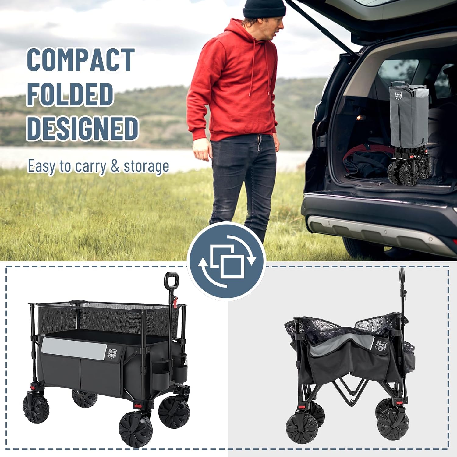 Thumbnail 5 de Timber Ridge Folding Wagon 350L
