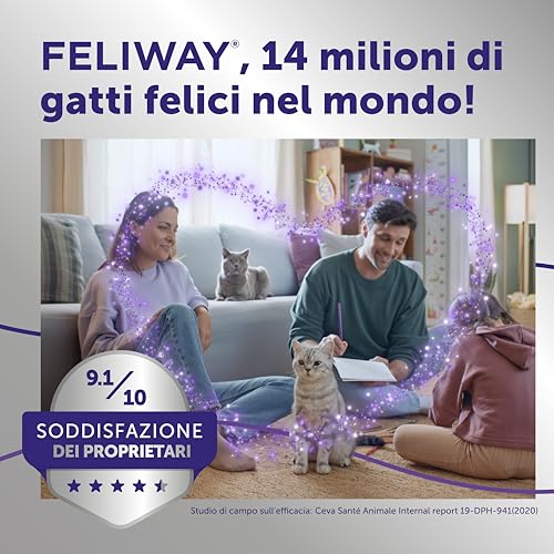 Detalle de FELIWAY Optimum 1x30 Giorni: Ricarica calmante da 48 ml per diffusore, supporto calmante per gatti e gattini