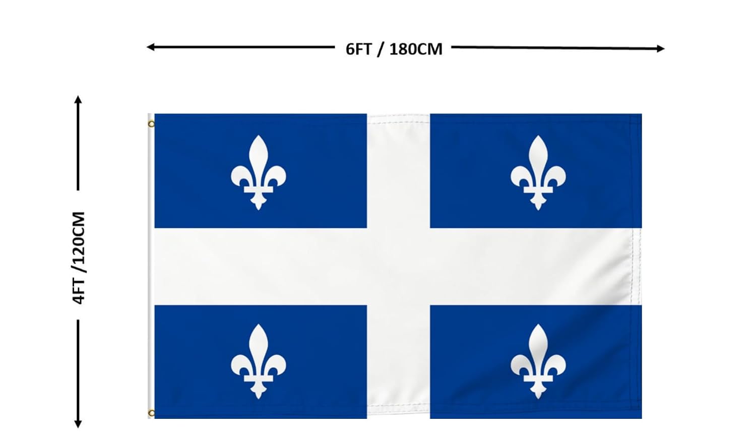 Detalle 2 de CVALTIVF 4 x 6 ft Quebec Flag 2-Pack, UV-Resistant Polyester with Brass Grommets