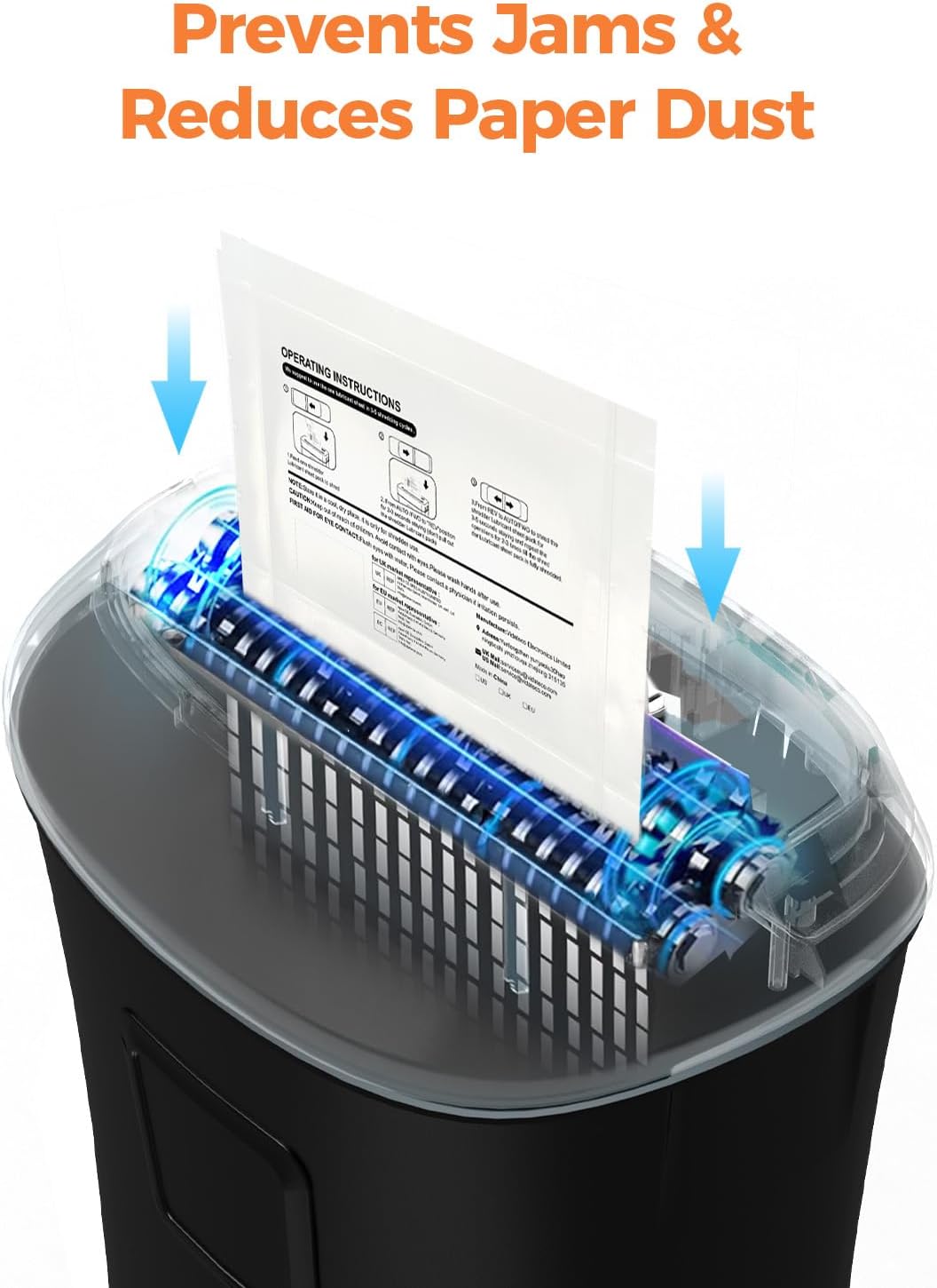 Thumbnail 4 de Papier huilé Vidateco pour destructeur de documents – Lot de 24 feuilles (21,4 x 15,1 cm) | Lubrifie, nettoie et affûte les lames