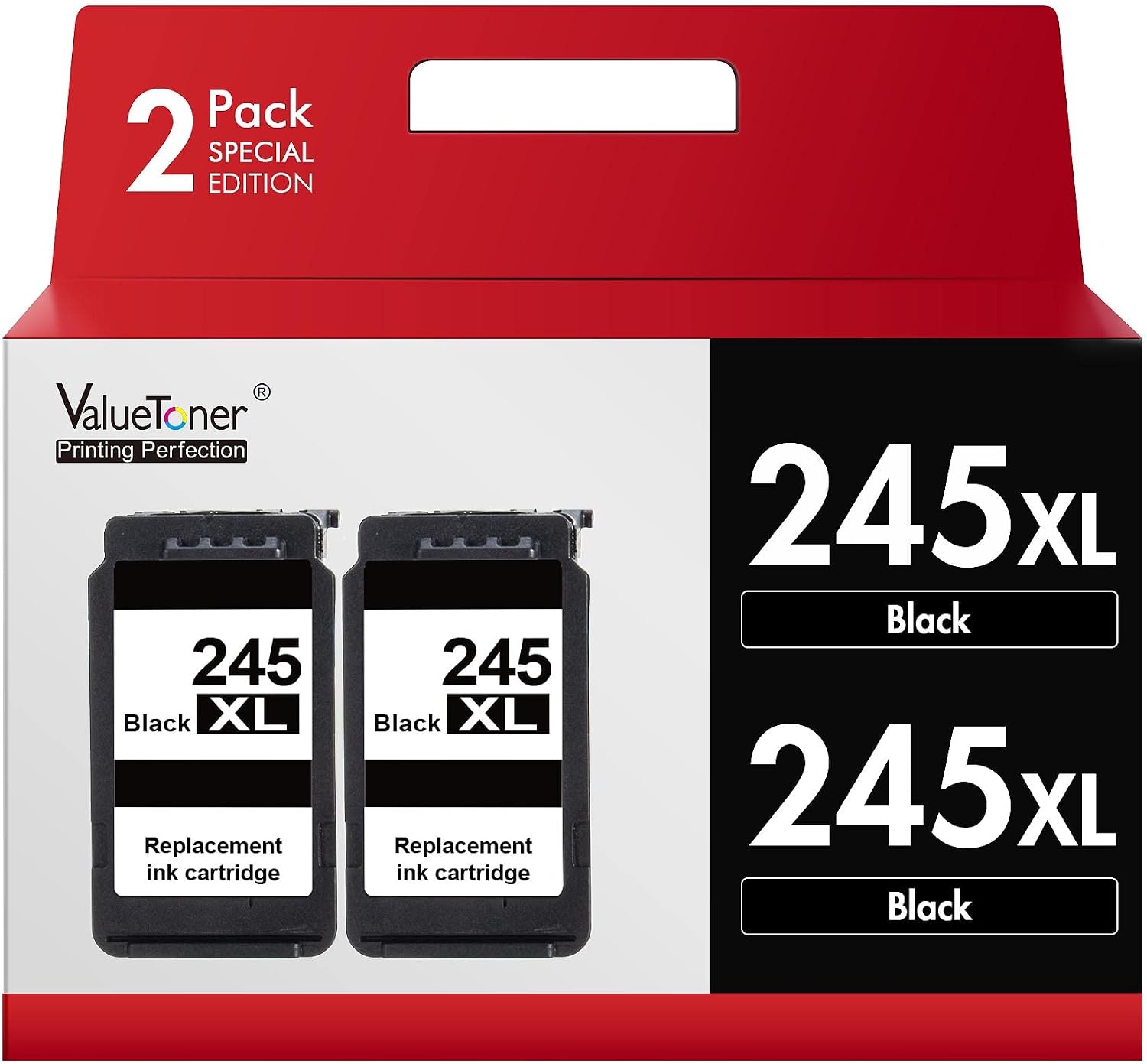 Detalle de Valuetoner 245XL Black Ink Cartridge 2-Pack for Canon PIXMA Printers