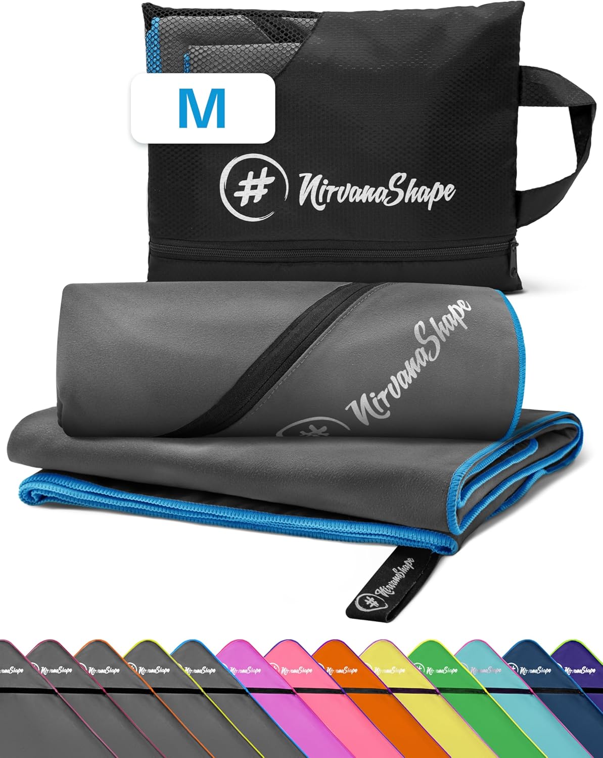 NirvanaShape Microfibra – Asciugamano da Viaggio 120 x 60 cm
