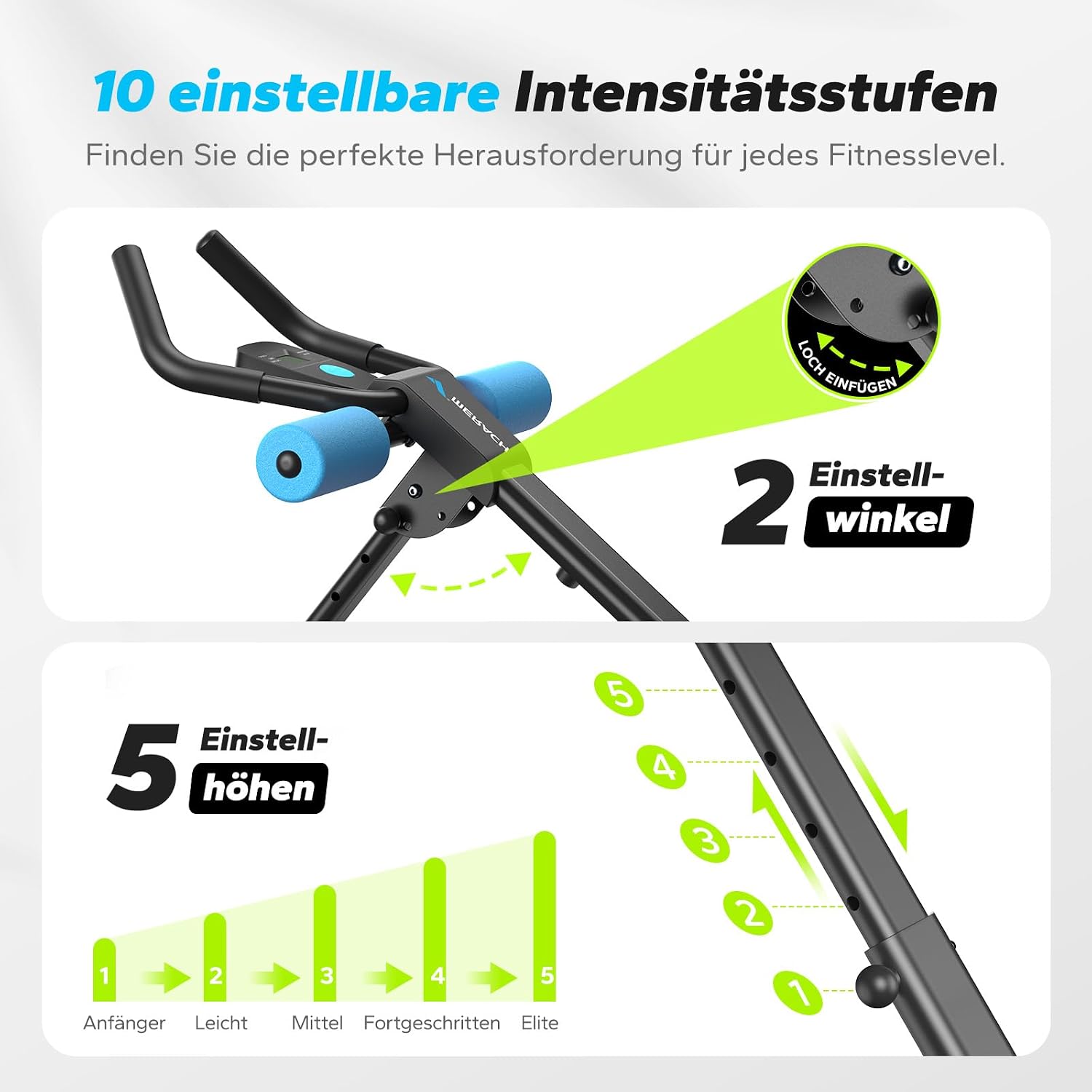 Detalle de MERACH Bauchtrainer für Zuhause mit LCD-Monitor – Multifunktionales Bauchmuskeltraining