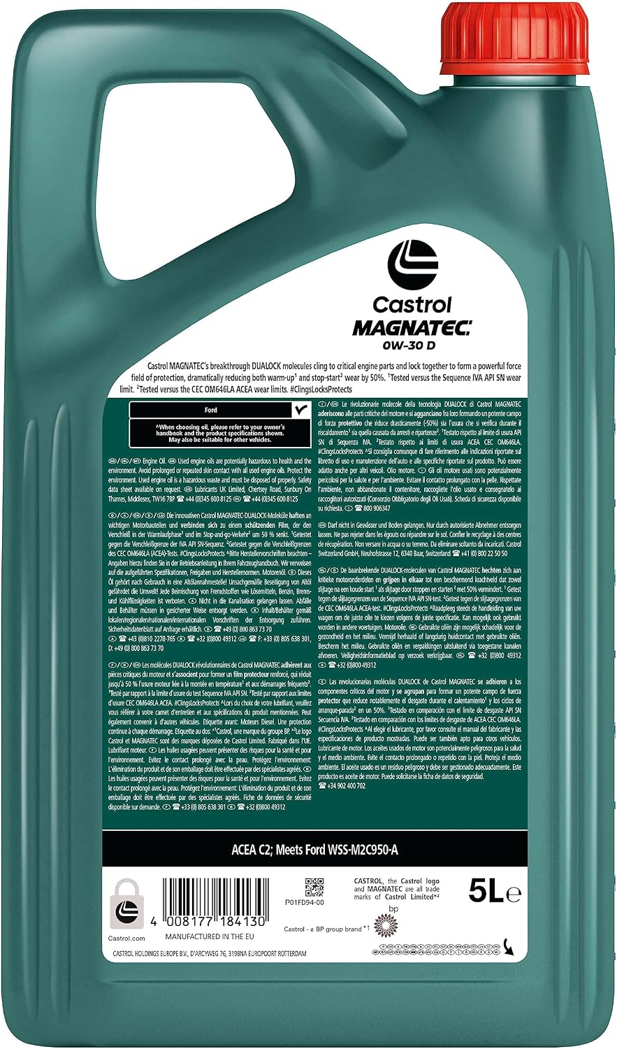 Detalle 2 de Castrol MAGNATEC Motoröl 0W-30 5 L 🛢