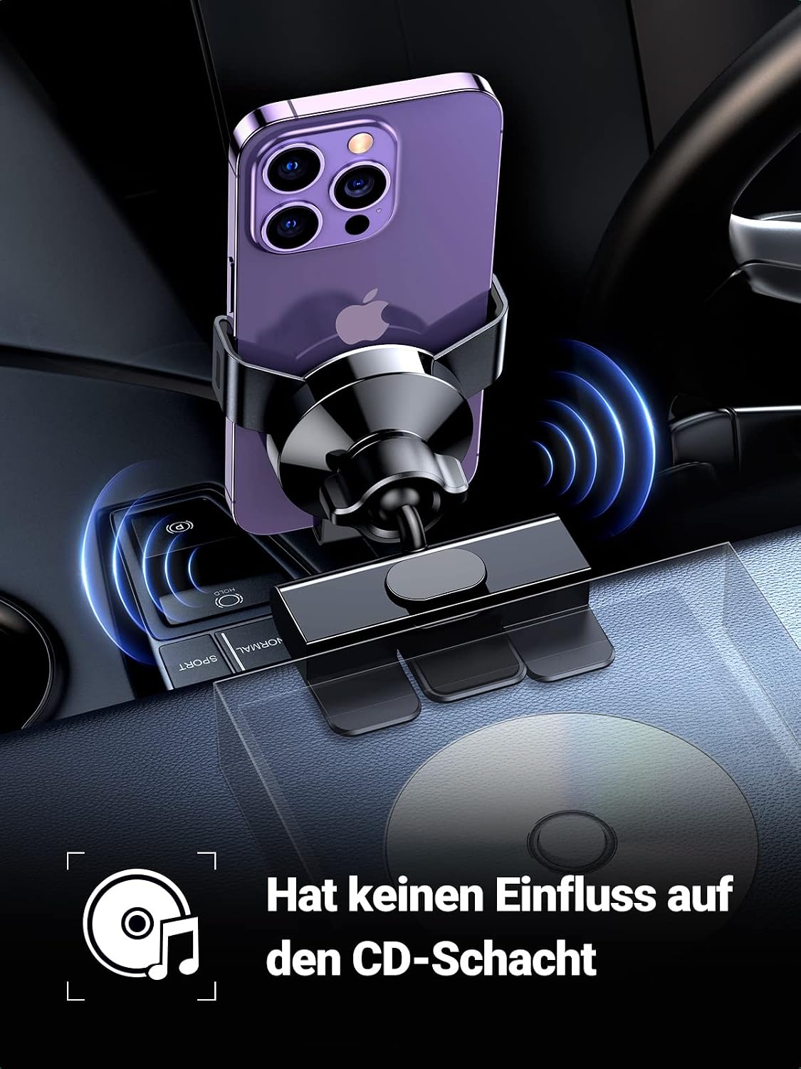 Detalle 2 de UGREEN CD-Schlitz Autohalterung – Schwerkraftmaterial für Einhandbedienung