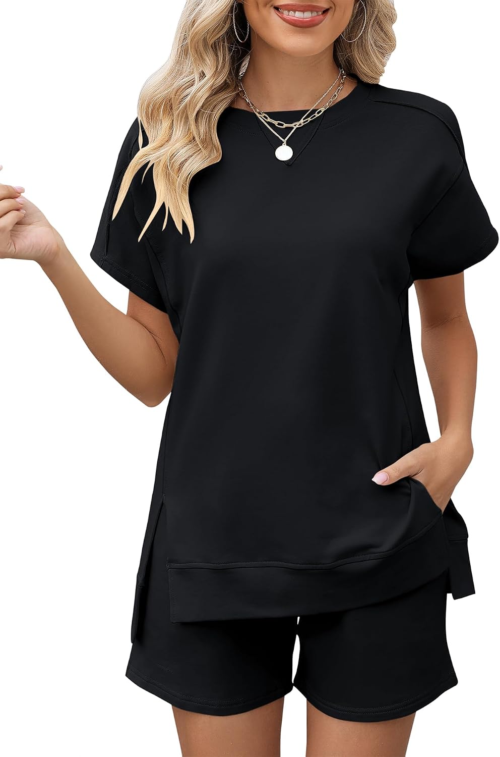 Detalle de LOMON 2 Piece Lounge Shorts Set for Women