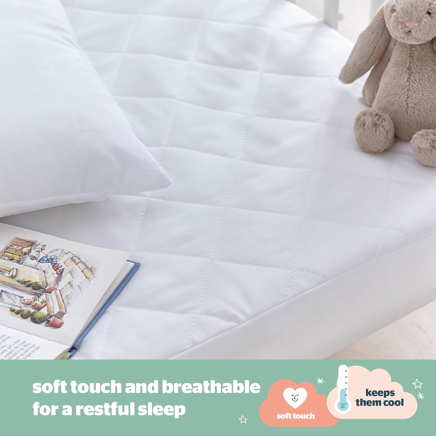 Detalle 2 de Silentnight Safe Nights Cot Bed Mattress Protector 140 x 70 cm