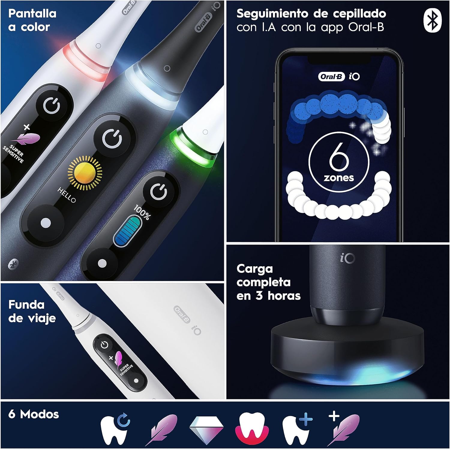 Thumbnail 7 de Oral-B iO 9 Cepillo Eléctrico Negro con Viaje y Cabezales 🪥