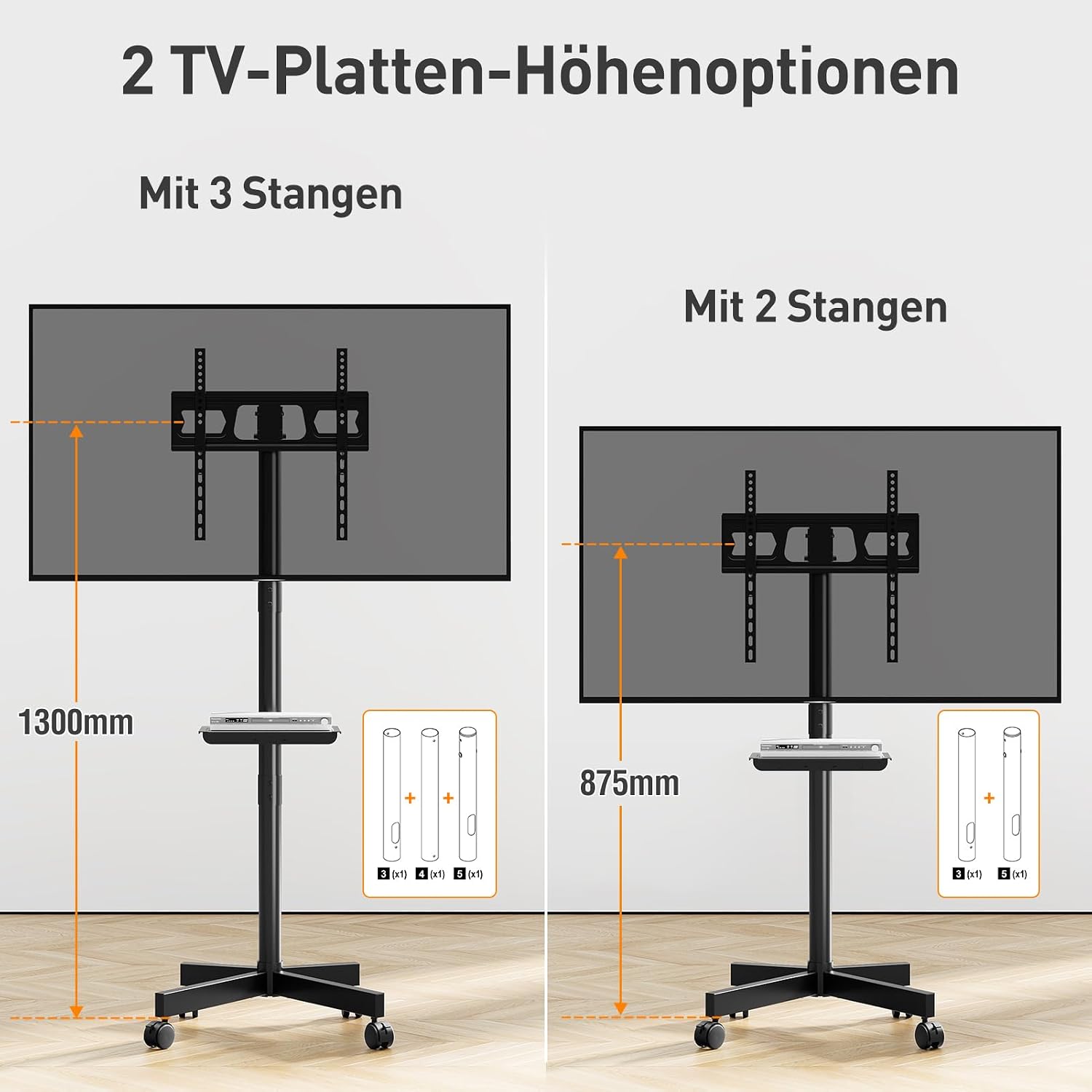 Thumbnail 5 de ELIVED EV1117 TV Ständer rollbar 26–60 Zoll