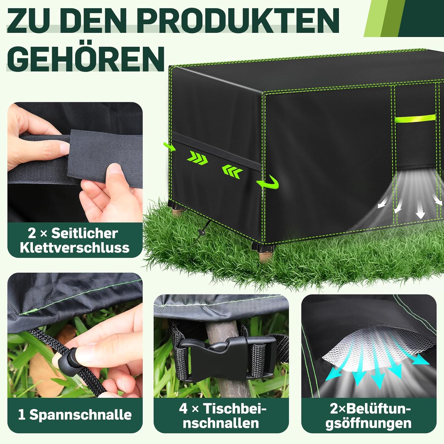 Thumbnail 5 de FORTRY Abdeckung Gartenmöbel Winterfest 180x120x74 cm – wasserdicht, atmungsaktiv und winddicht