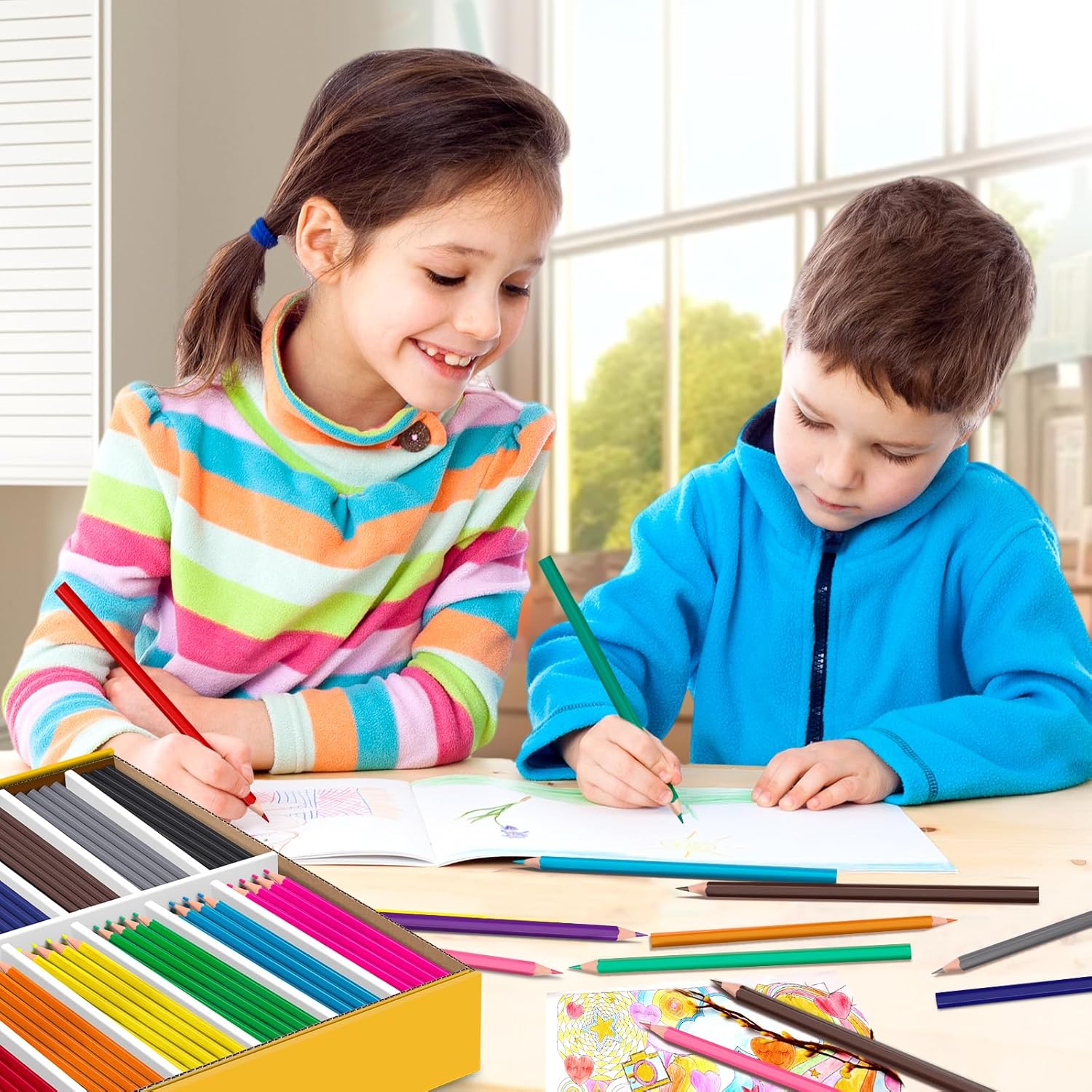 Detalle de YEGEER 288-Count Colored Pencils Bulk: 16 Assorted Colors, Pre-Sharpened for Kids, Adults, and Teachers