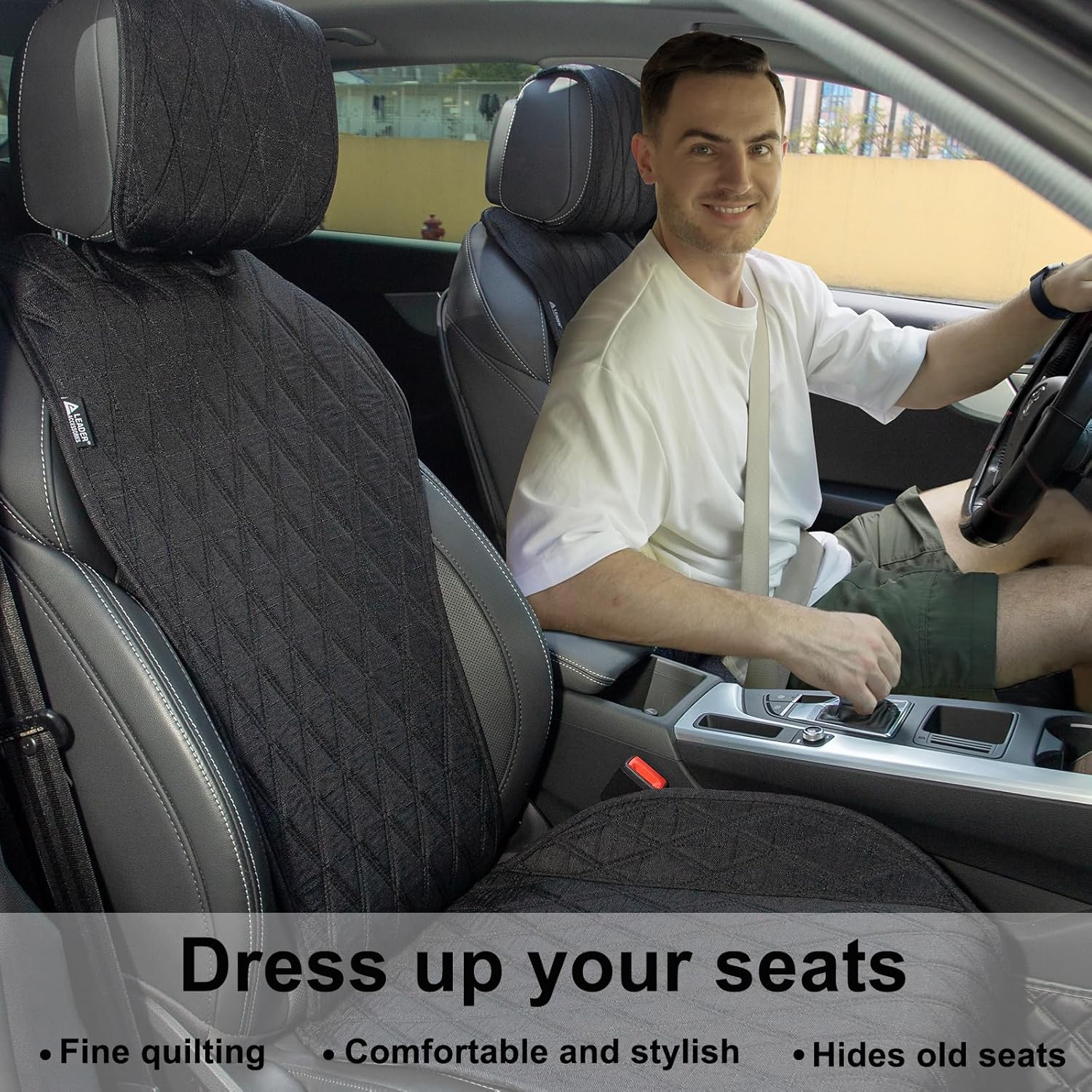 Thumbnail 3 de Leader Accessories 2pcs Car Seat Cushions: Breathable, Sideless Protectors for Front Seats