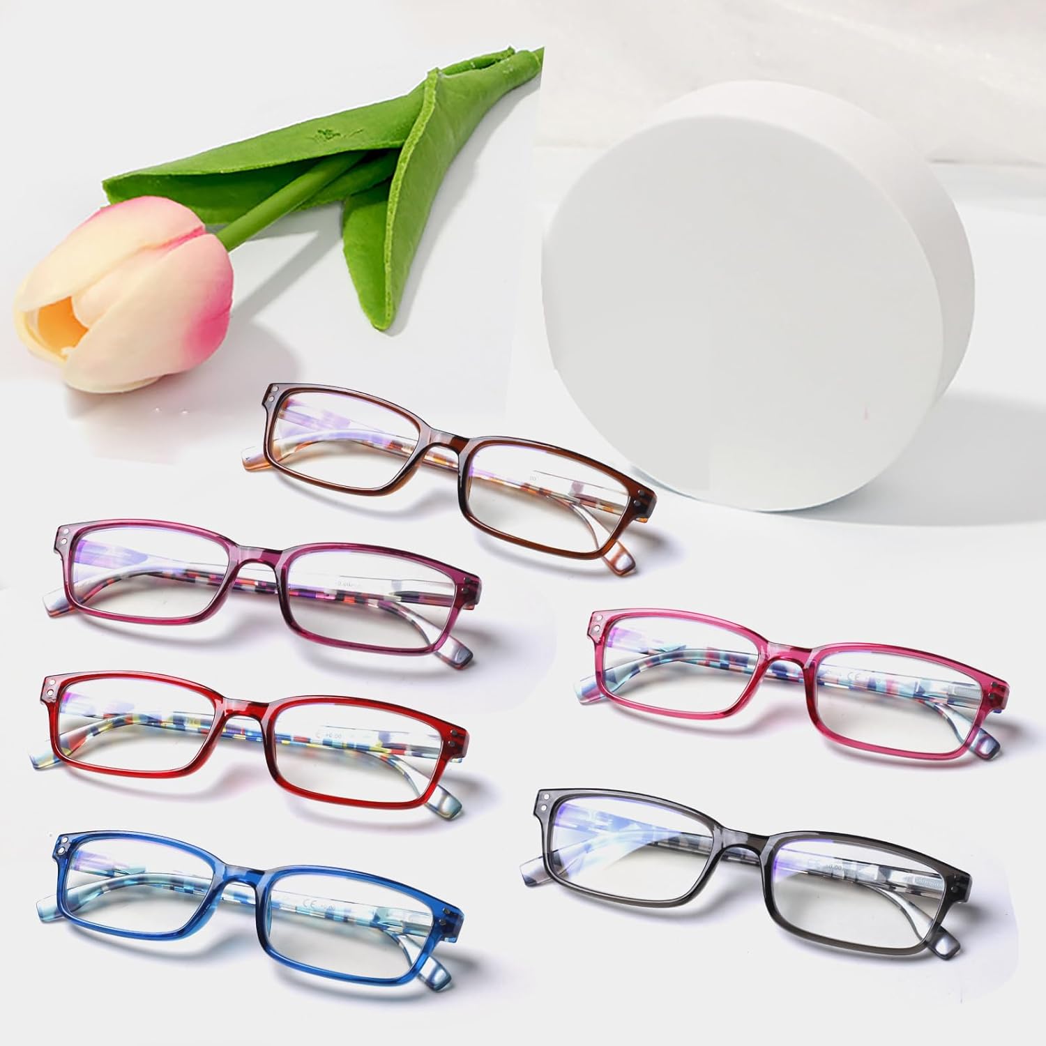 Detalle 2 de Kerecsen 6-Pack Blue Light Blocking Reading Glasses with Spring Hinges