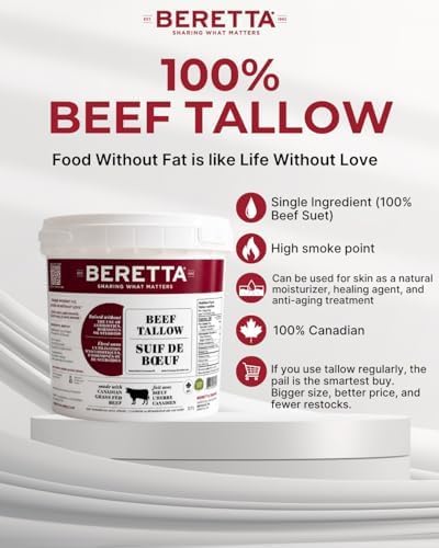 Thumbnail 1 de Beretta Farms Beef Tallow, 8lb (3.7L) Pail, Grass-Fed and Triple-Filtered