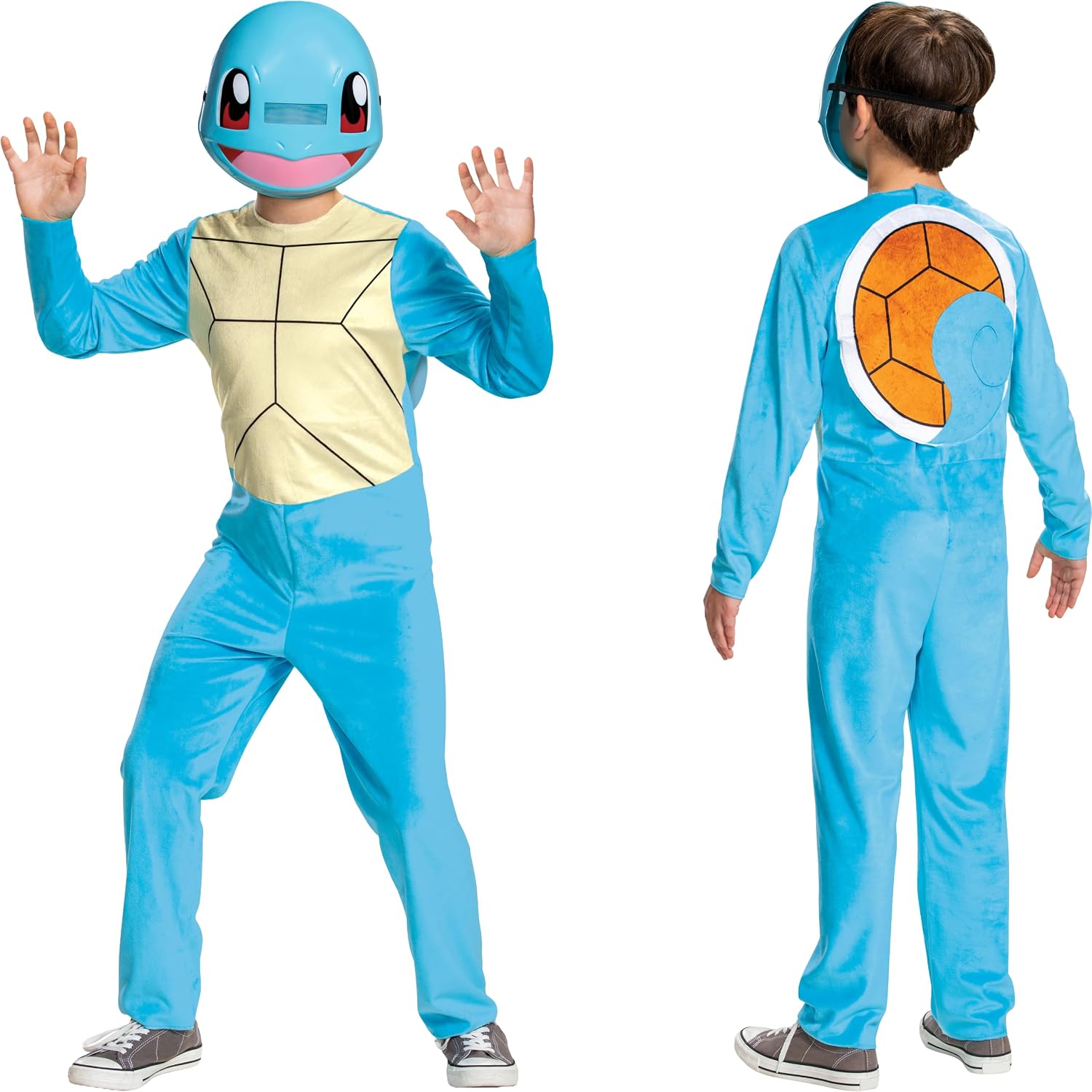 Detalle de Disguise Squirtle-kostuum voor kinderen met blauwe jumpsuit en hoofddeksel