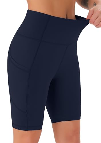 Thumbnail 3 de JOYSPELS Womens High Waist Cycling Shorts with Pockets – Navy Blue, Size M