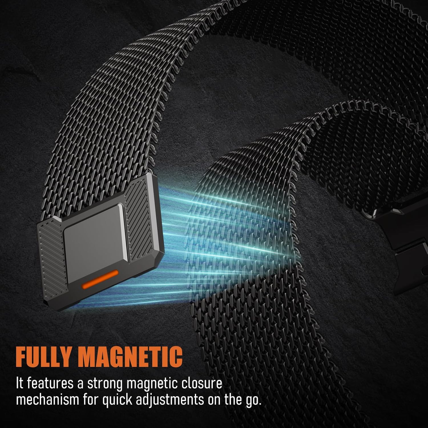 Detalle 2 de BXUXOHS Milanese Loop 24mm Magnetic Mesh Band