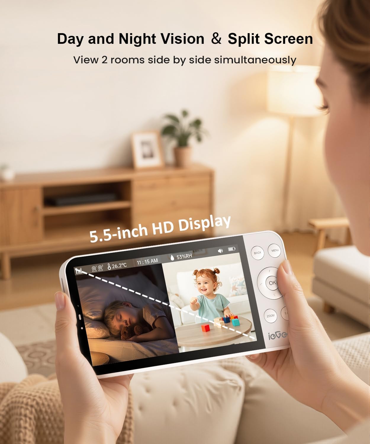 Thumbnail 4 de ieGeek 4MP WiFi Baby Monitor with 5.5" screen 👶🏻