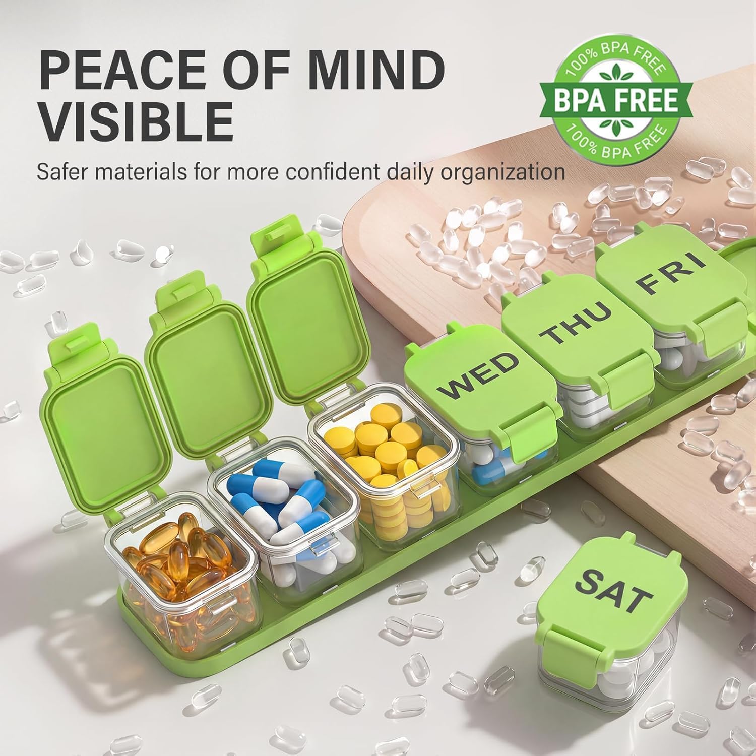 Thumbnail 2 de Yaklim 7 Day Portable Pill Organizer Case - 7 Compartments