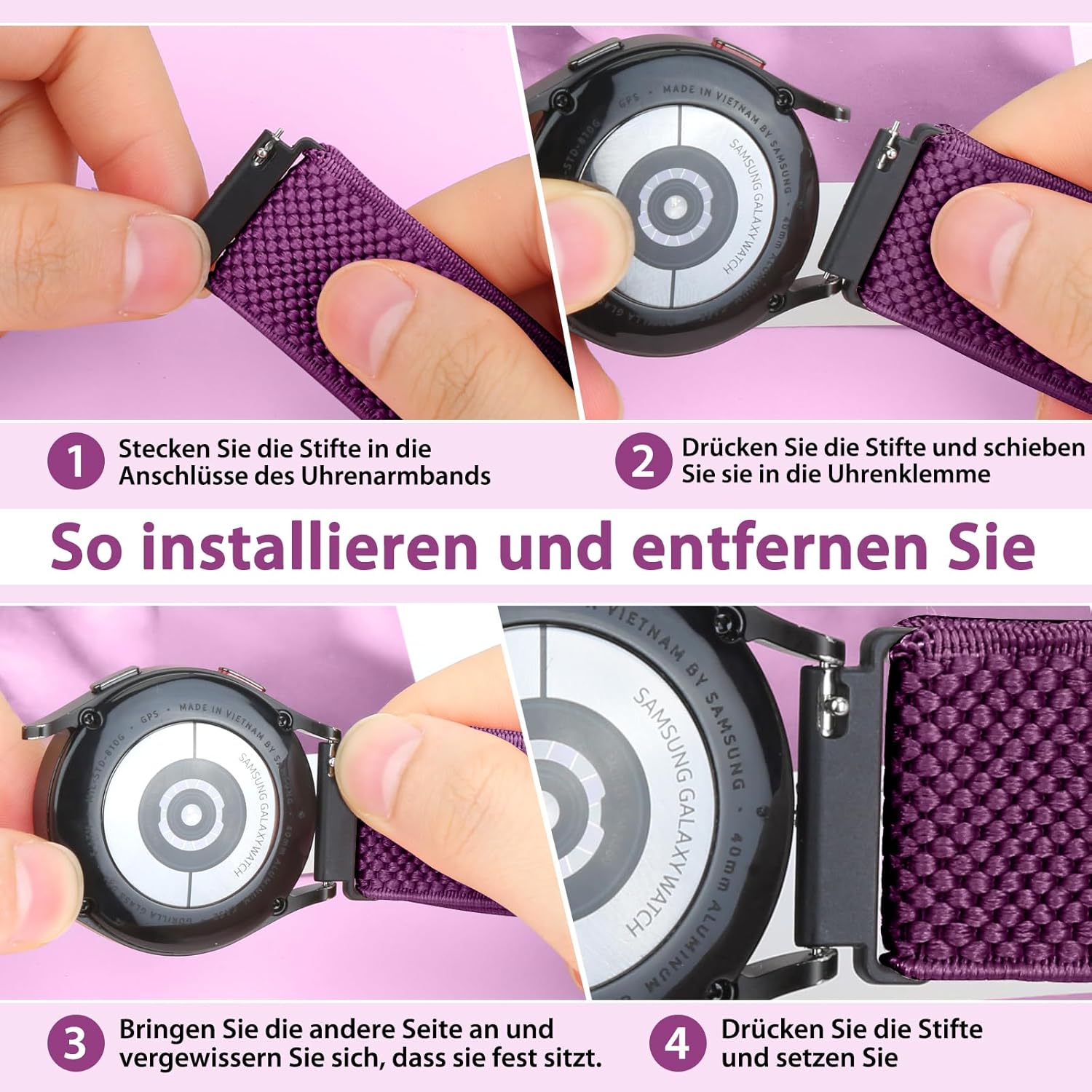 Thumbnail 2 de SHIJZWD Elastische Uhrenarmbänder 24mm – elastisch, verstellbar & atmungsaktiv