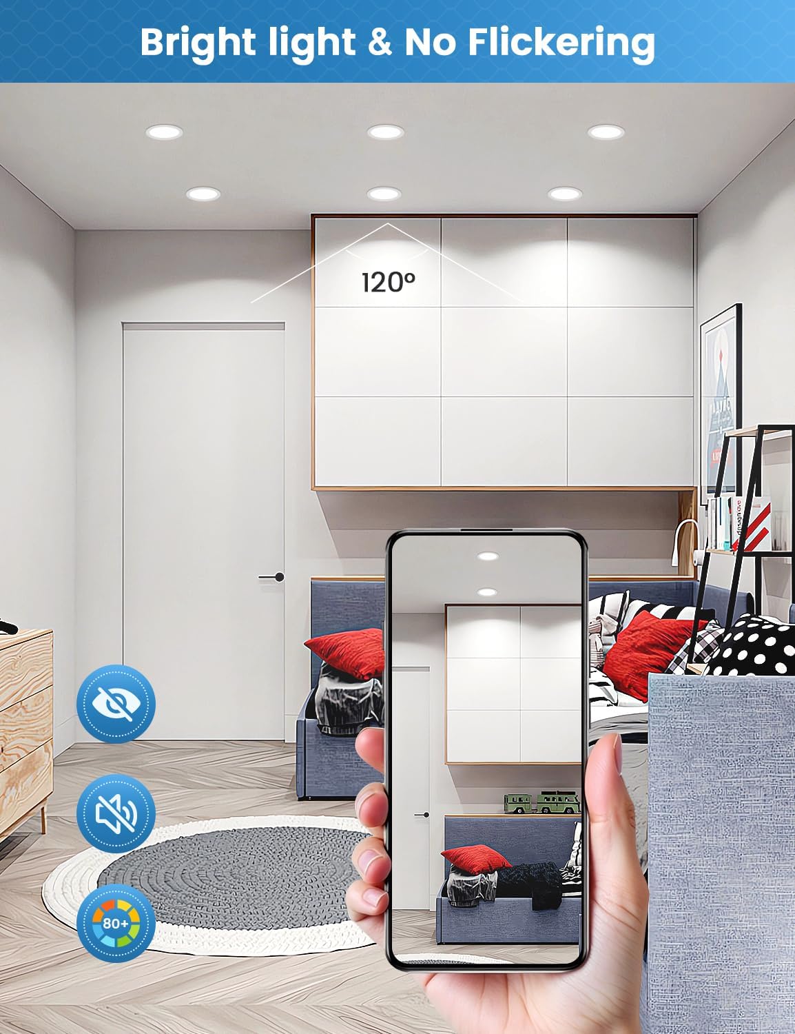 Thumbnail 3 de COTLEDL LED-Einbaustrahler Flach 230V im 10er-Set, 5W, 6000K, IP44