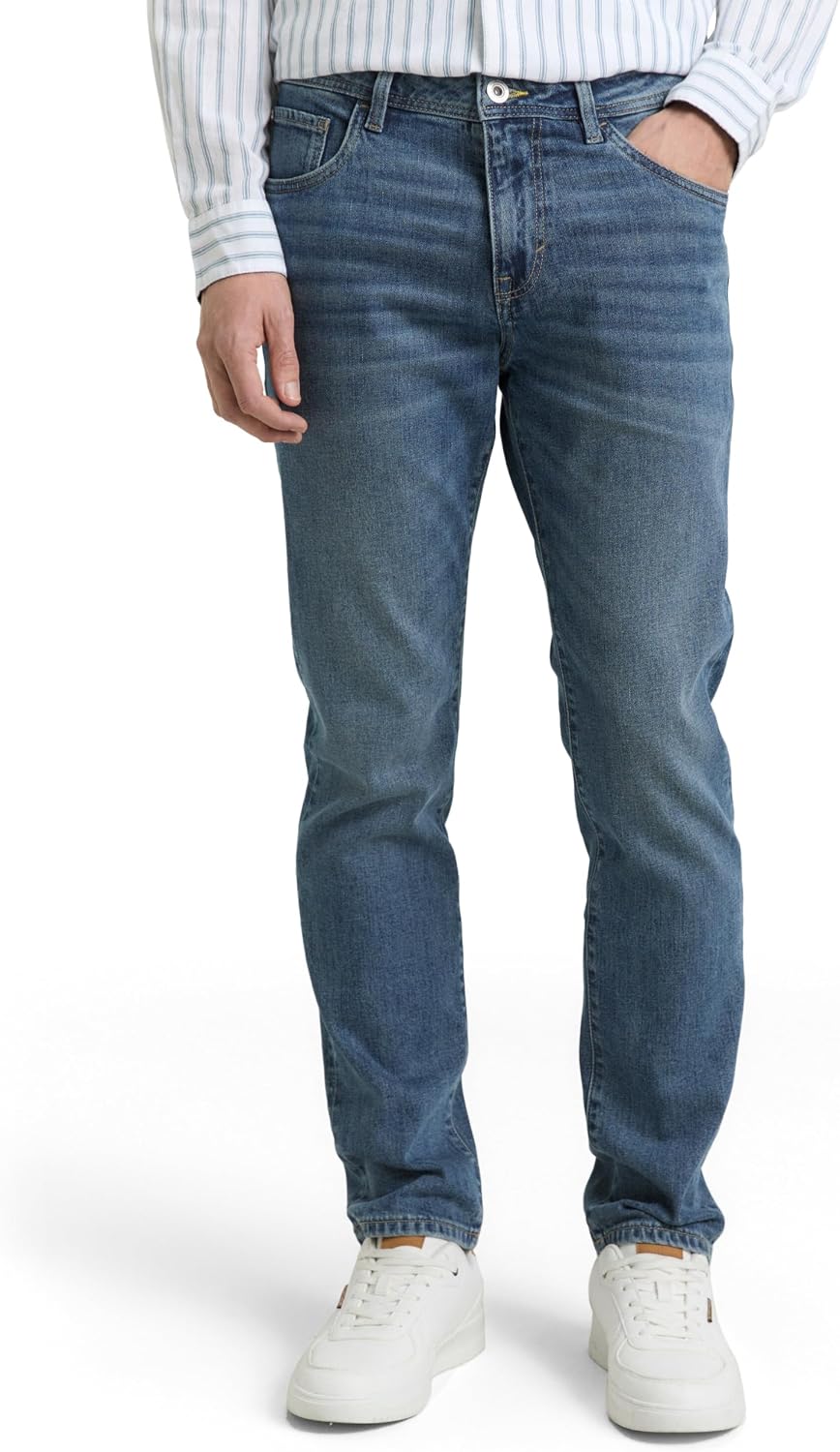 Detalle de Tom Tailor Herren TTJOSH Regular Slim Jeans im Five-Pocket-Style