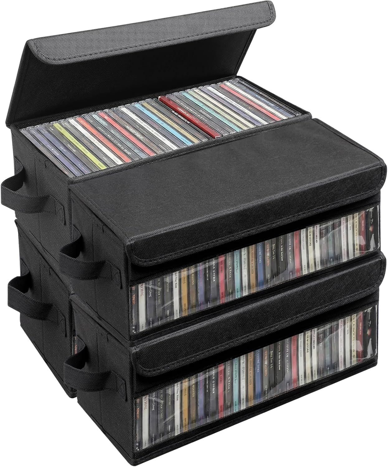 Detalle de Dntorx G8005K-11-N 4-Pack CD Storage Boxes with Clear Windows