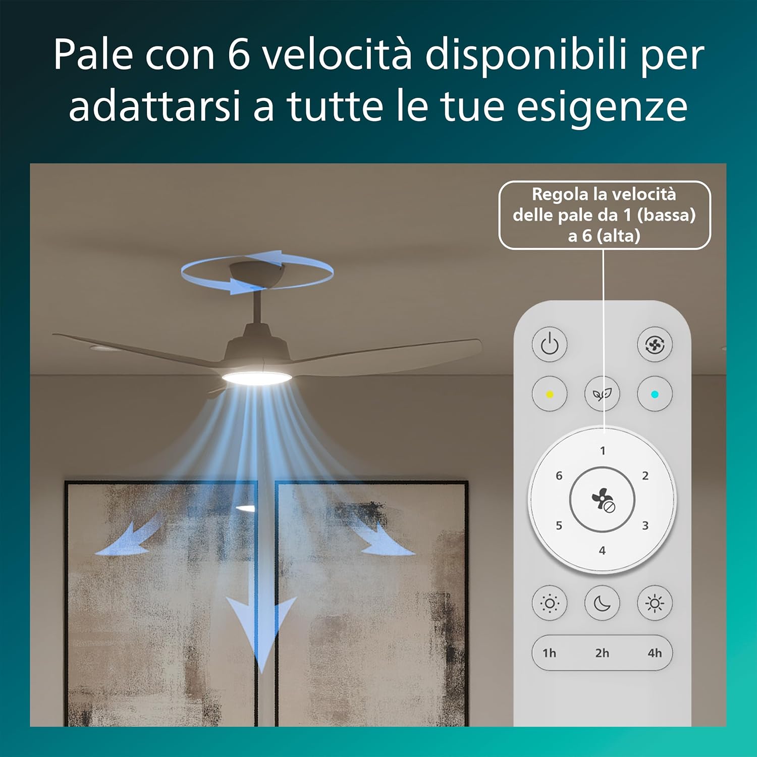Thumbnail 3 de Philips Fixed-Blade ventilatore a soffitto con illuminazione LED, 3 pale, diametro 132 cm, luce bianca tunable