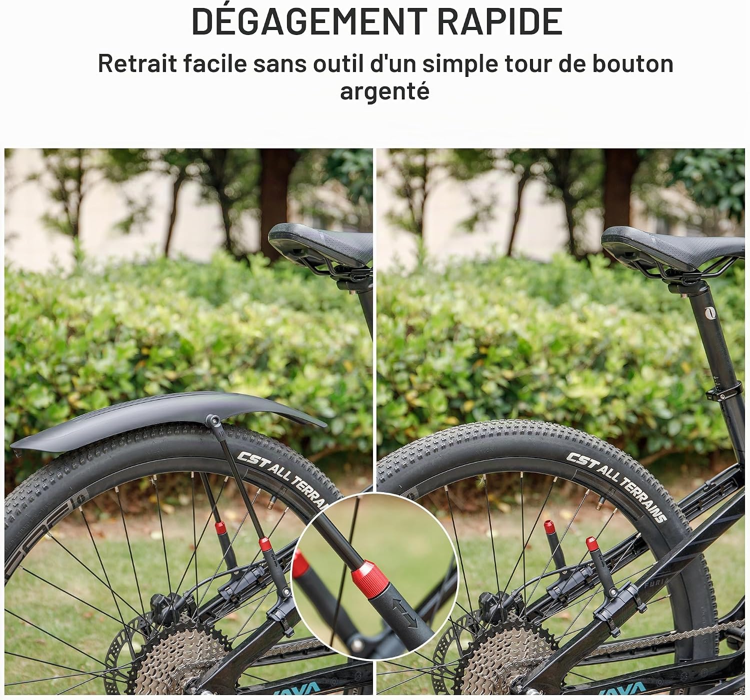 Thumbnail 6 de Kadacha universele spatbordset voor fiets, 24-29 inch, PVC en snel demonteerbaar