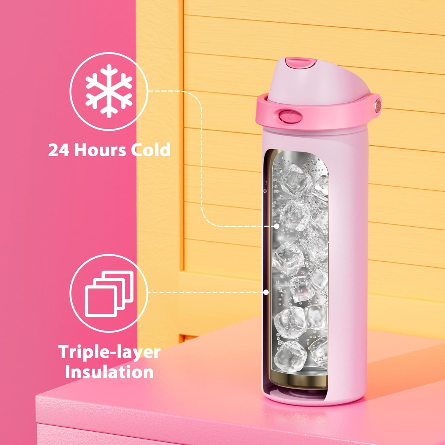 Thumbnail 4 de Meoky Stainless Steel 24 oz Insulated Water Bottle 🚰