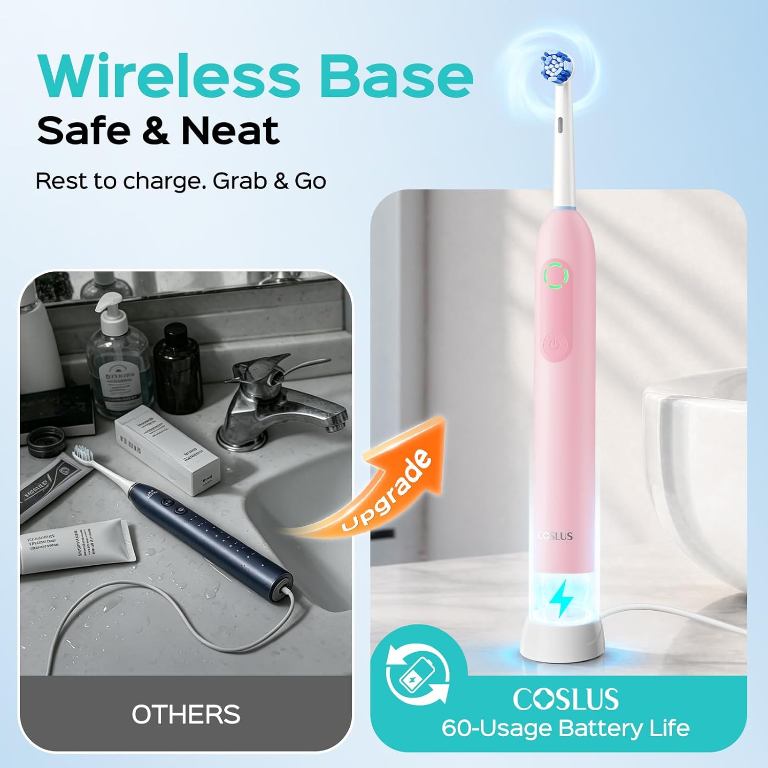 Detalle 2 de COSLUS Rotating Electric Toothbrush C60
