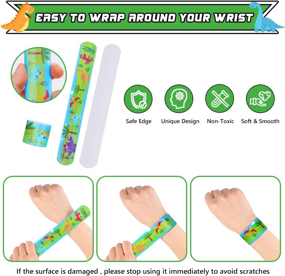 Detalle de AOMIG Maschere Bambini Feste dinosauro: set da 9 pezzi in feltro con bracciali per Halloween, carnevale e cosplay