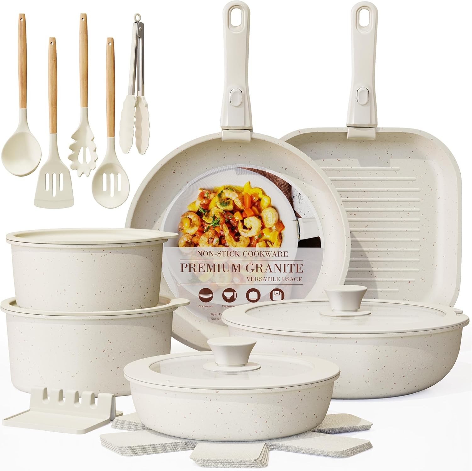 Detalle de Astercook 23 Pc Ceramic Cookware Set