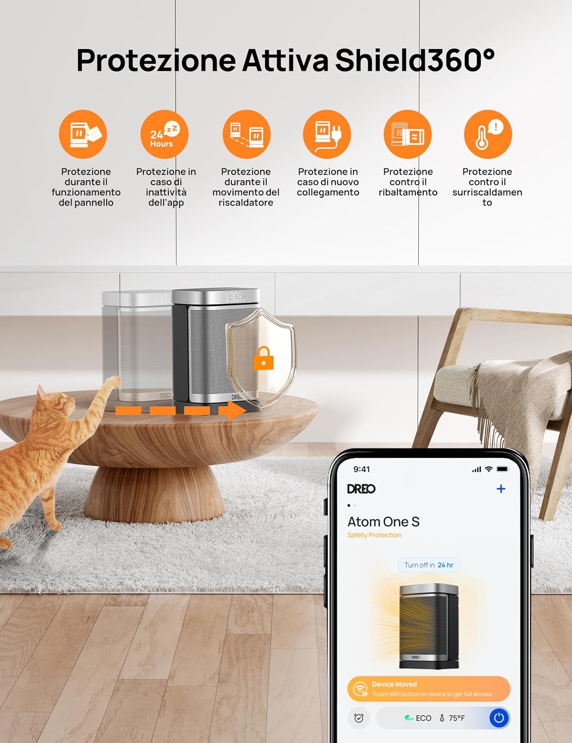 Detalle de Dreo Riscaldatore intelligente per ambiente 70°